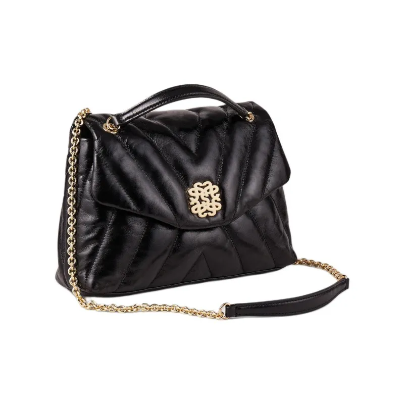 Sandro Cow Leather Shoulder Bag Crossbody Bag Handbag Women's Black-2
