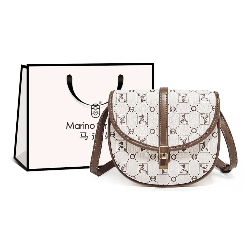 Marino Orlandi Synthetic Leather Shoulder Bag Crossbody Bag Women's Coffee/Apricot-0