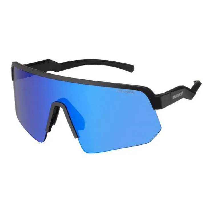 SALOMON Rubber Irregular Shape Sunglasses Men's Black-0
