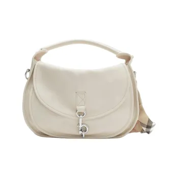 Burberry Cow Leather One Shoulder Handbag Medium Size Women's Soap Color