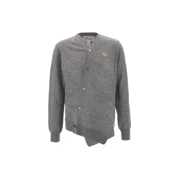 COMME DES GARCONS SHIRT X Lacoste Asymmetric Wool Cardigan