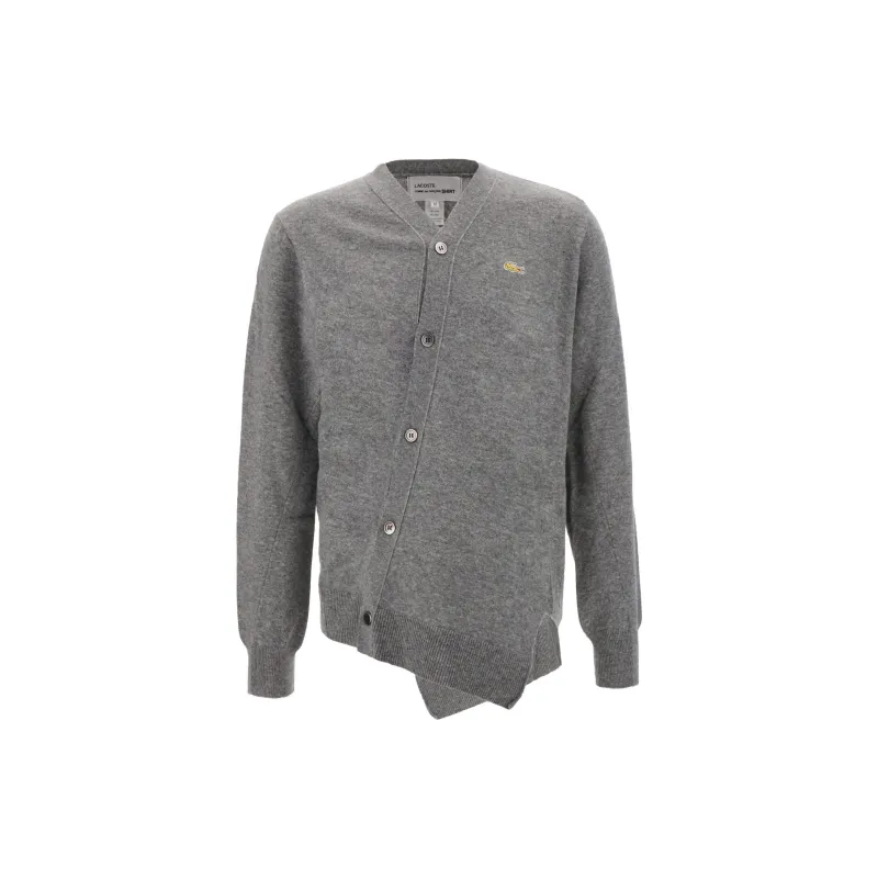 COMME DES GARCONS SHIRT X Lacoste Asymmetric Wool Cardigan-0