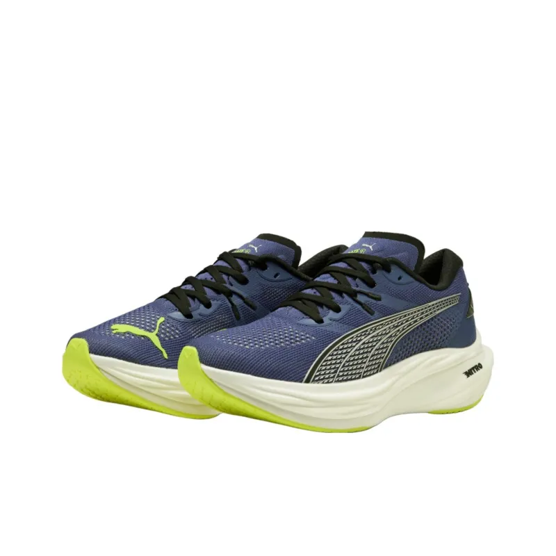 PUMA Deviate NITRO 3 Anti Slip Wear Resistant Low Top Casual Running Shoes Men's Blue Black-2