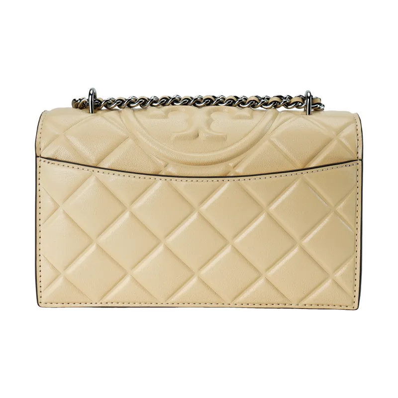 TORY BURCH Fleming Leather Crossbody Bag, Shoulder Bag Trumpets Women's Yellow-2