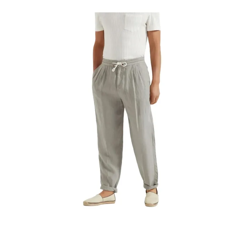 Brunello Cucinelli Drawstring waistband Tapered Trousers-2