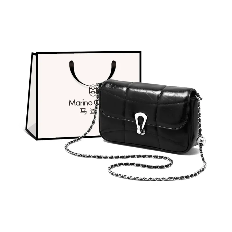 Marino Orlandi Premium Synthetic Leather Shoulder Bag, Crossbody Bag Women's Black/Silver-0