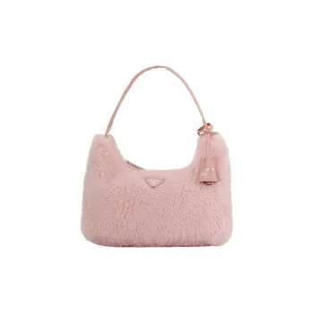 PRADA Hobo Wool Handbag Shoulder Bag Mini Women's Pink