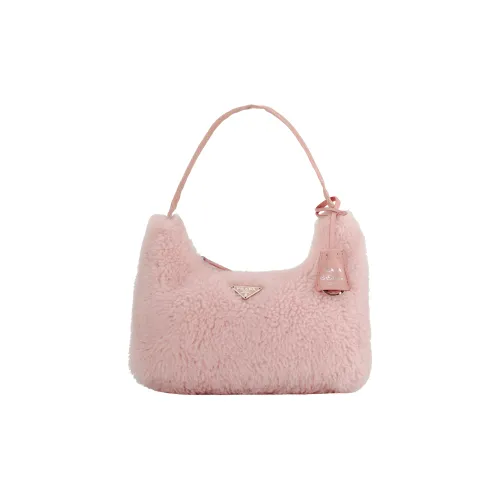 PRADA Hobo Wool Handbag Shoulder Bag Mini Women's Pink