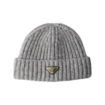 PRADA Enamel triangle Logo Beanie
