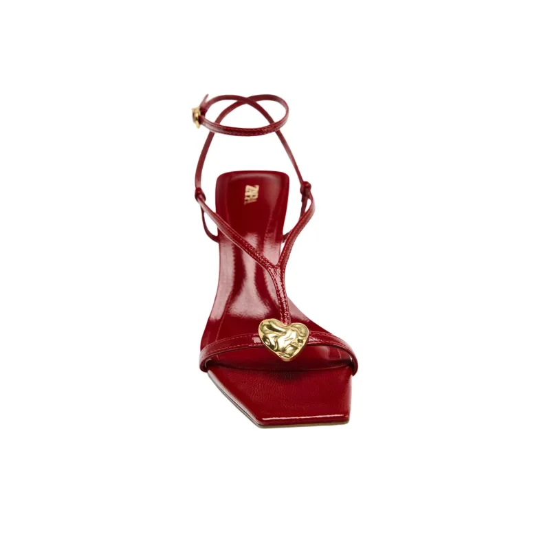 ZARA Strap Sandals 7.5cm Women's Red-2
