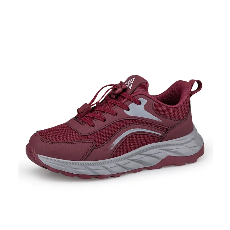 Recreation Cushioning Breathable Lightweight Low-Top Casual Shoes Women's Maroon-1