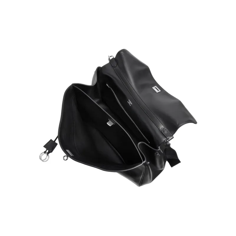 Balenciaga Calfskin Shoulder Bag Men's Black-4