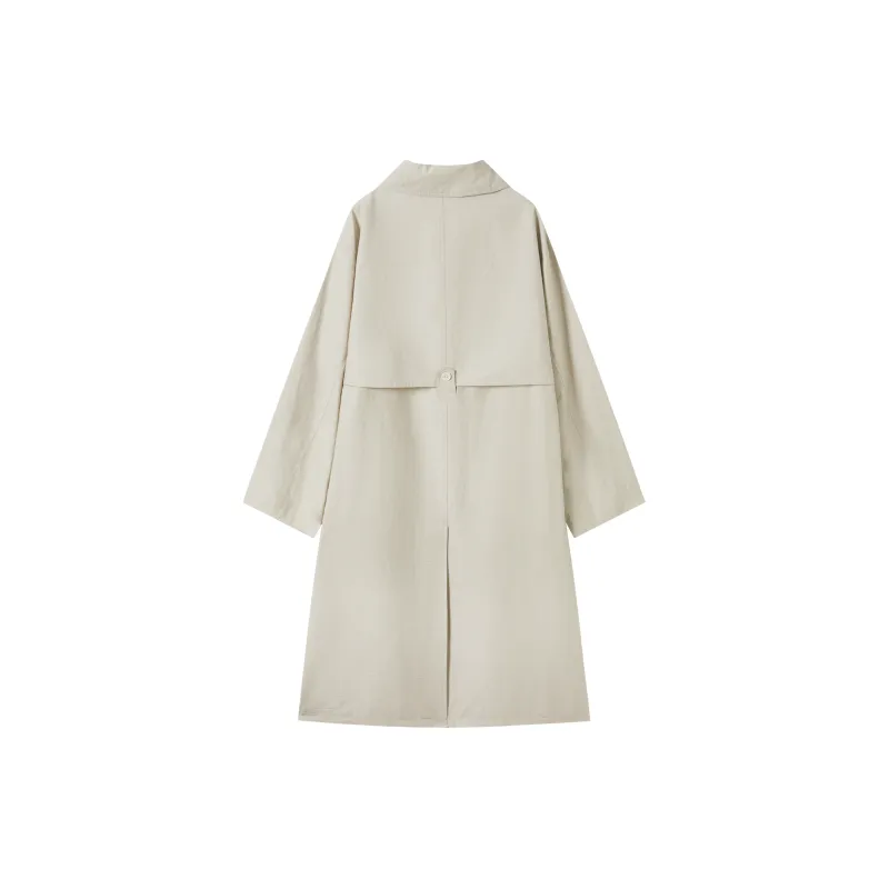 DIALOGUE Trench Coat Women's Khaki Green-1