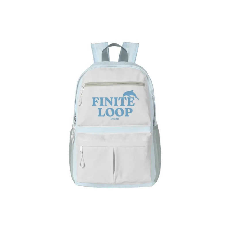 FINITE LOOP Eco Friendly Fabric Travel Backpack Regular Unisex Gray-11