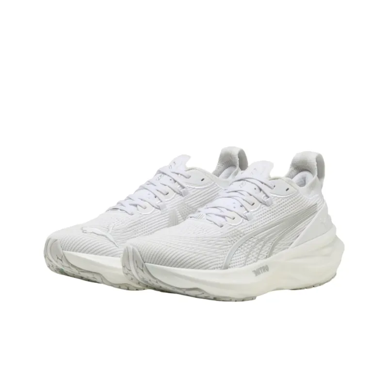 PUMA ForeverRun NITRO™ II Anti Slip Wear Resistant Low Top Running Shoes Men's White Silver-1