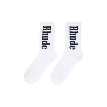 RHUDE Mid Calf Socks Men's 1 Pack White