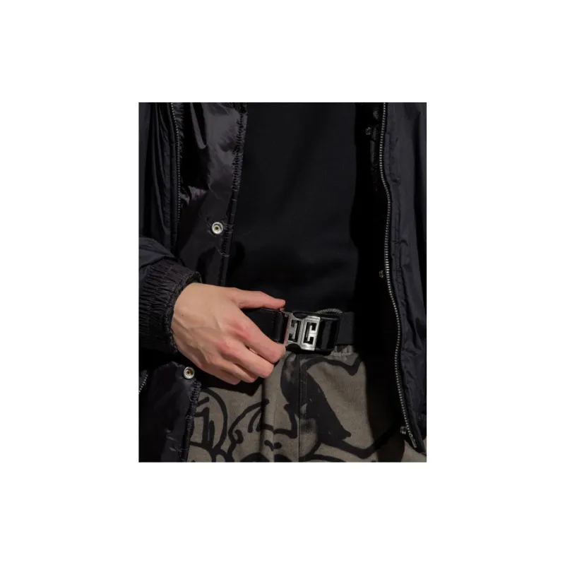 Givenchy Calfskin Leather Belts Unisex Black Width: 3.5cm-4