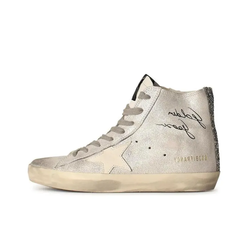 Golden Goose High-Top Skateboard Shoes Women's White-0