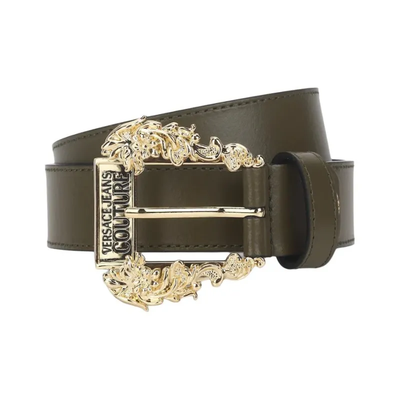 VERSACE JEANS COUTURE Leather Belts Women's Army Green-1