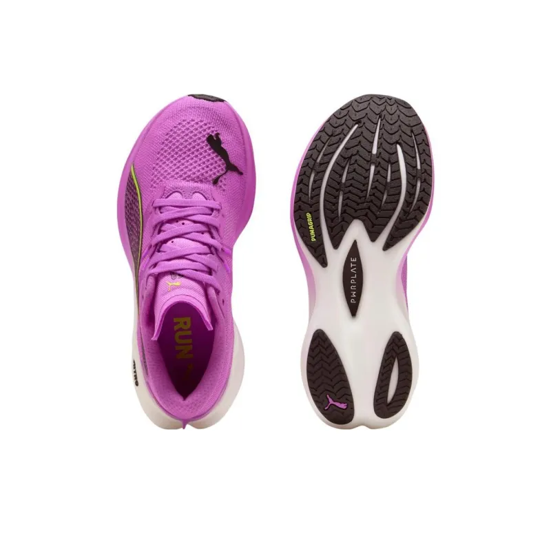 PUMA Deviate NITRO 3 Cushioning Slip Resistant Low Top Running Shoes Women's Purple-3
