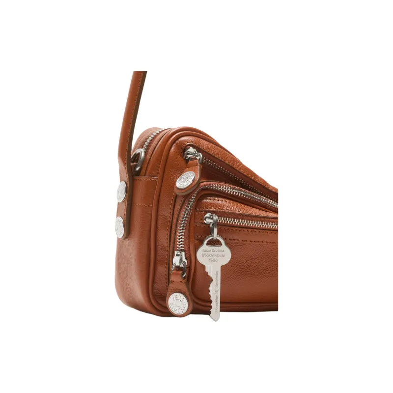 Acne Studios Calfskin One Shoulder Handbag Trumpets Women's Cognac Brown-3
