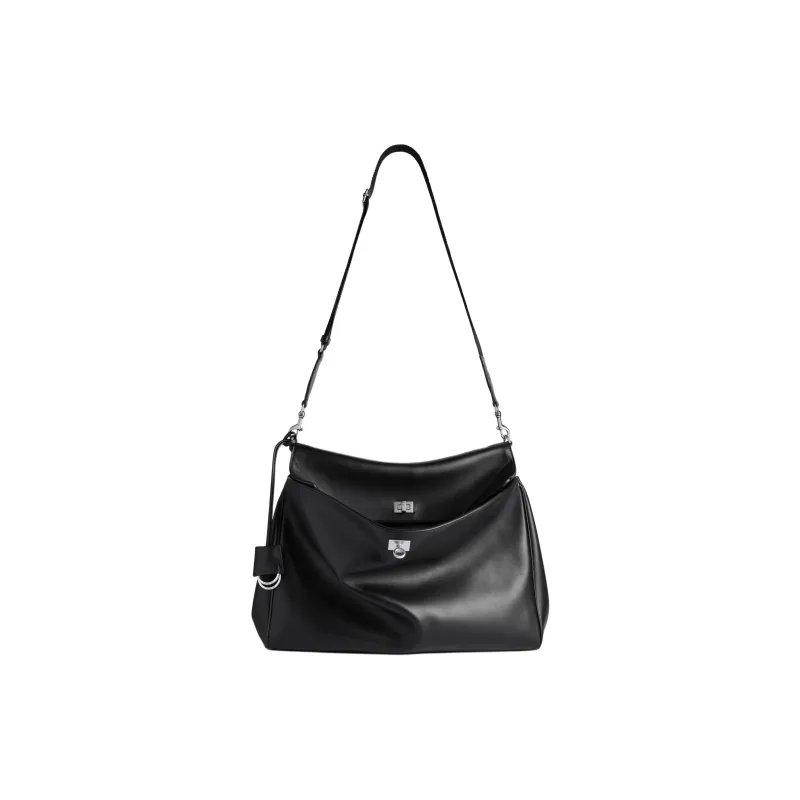 Balenciaga Calfskin Shoulder Bag Men's Black-1