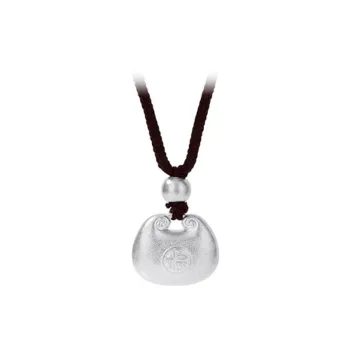 CHINA GOLD S999 Fine Silver Sterling Silver Necklaces Unisex