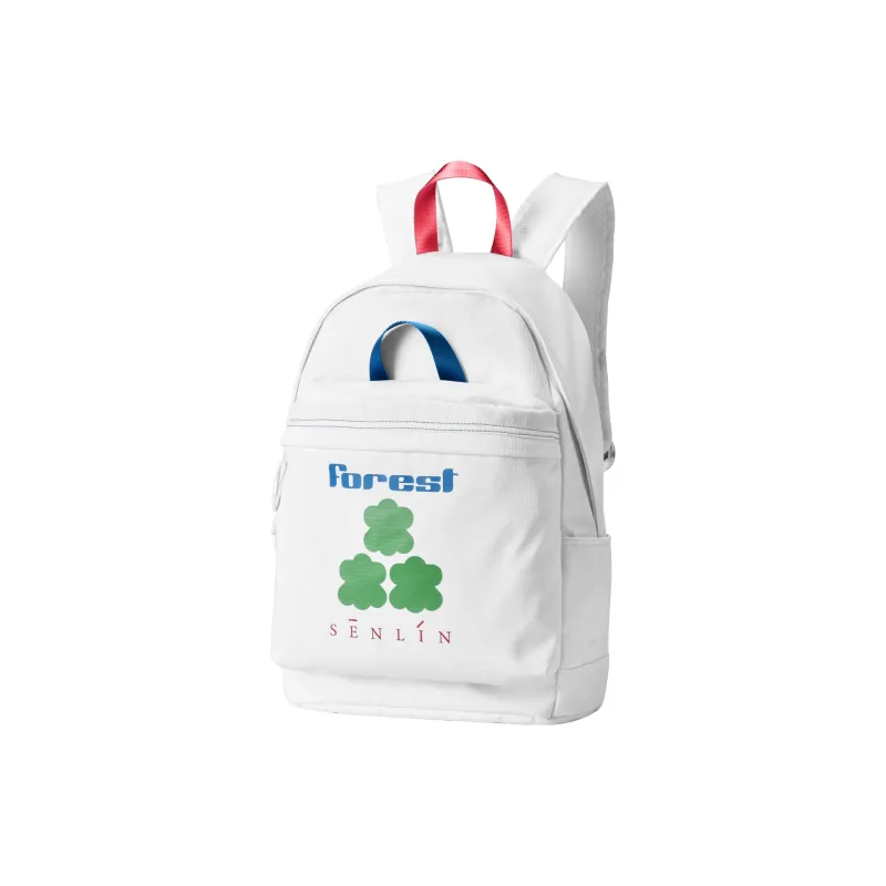 QRST Eco Friendly Fabric Backpack Regular Unisex White-1