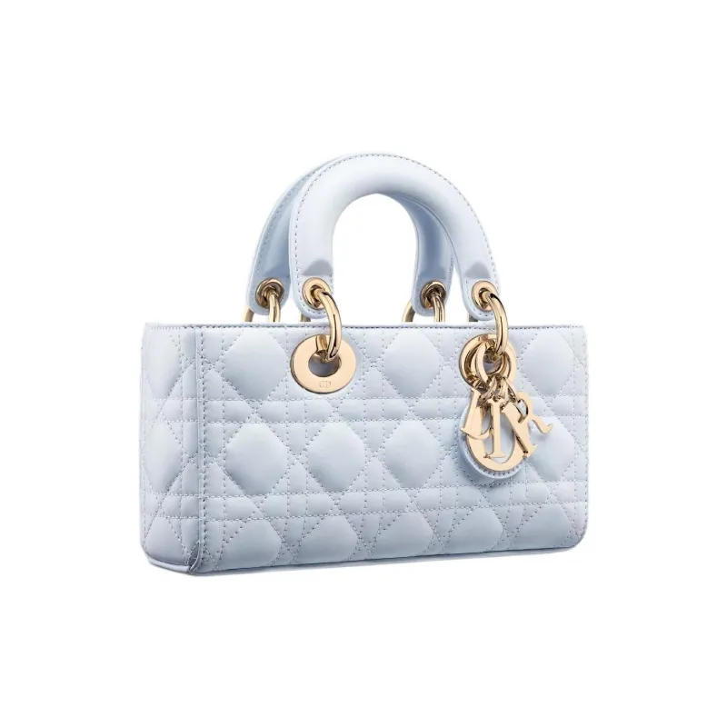 DIOR Lady D Joy Lambskin Shoulder Bag, Crossbody Bag, Handbag Small Size Women's Light Blue-3