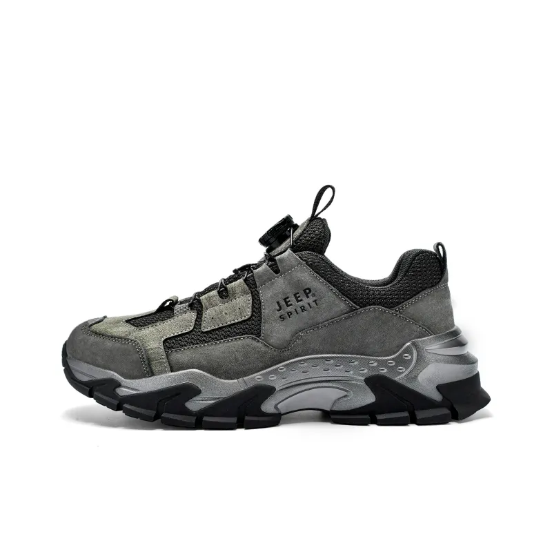 JEEP SPIRIT Chunky Sneakers Men Low Top Gray/Black-0