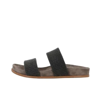 Brunello Cucinelli Precious Strap Slides Women's