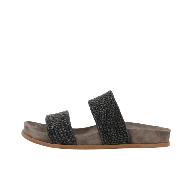Brunello Cucinelli Precious Strap Slides Women's-0