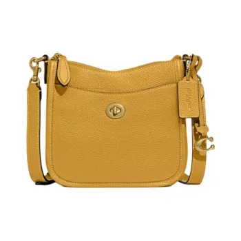 COACH Chaise Leather Crossbody Bag Shoulder Bag Small Size Women's Yellow