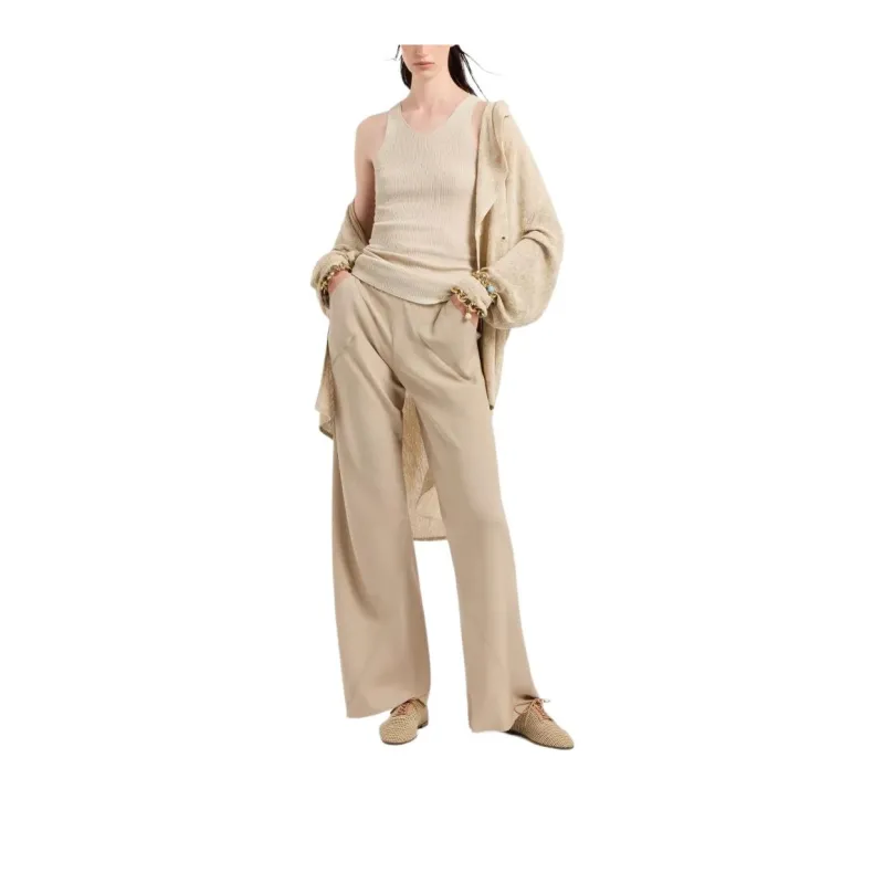 GIORGIO ARMANI Triple Silk Georgette Flared Trousers-1