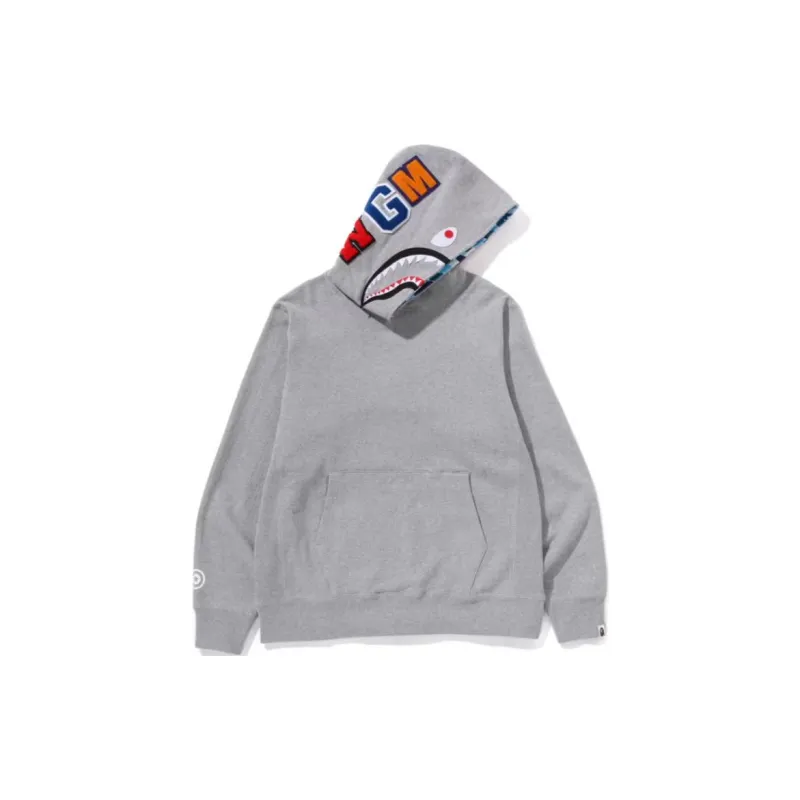 Bape Shark Side Zip Wide Long Length Pullover Hoodie-6