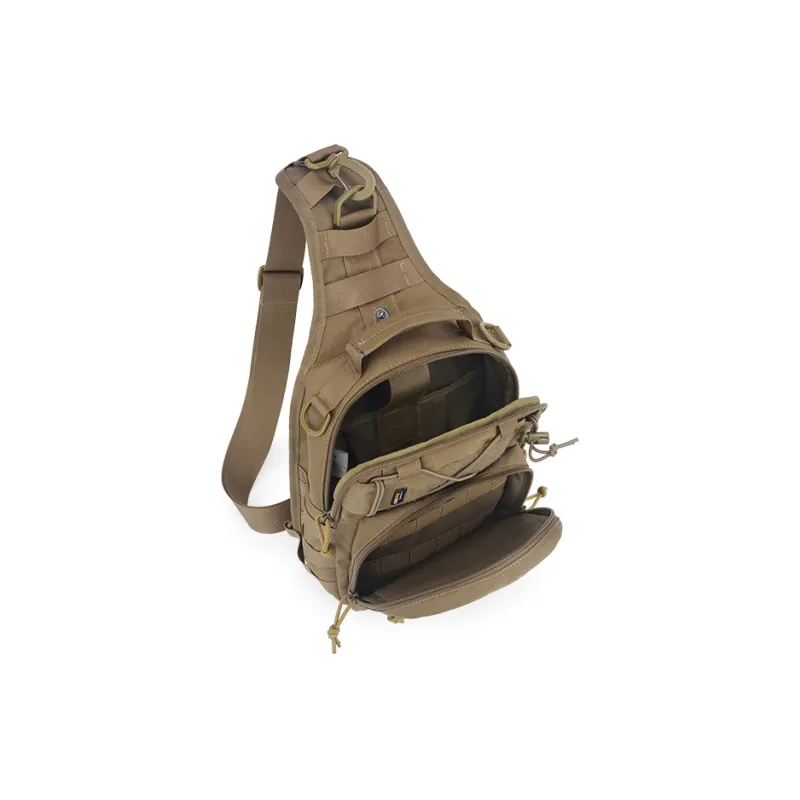 MARDINGTOP Nylon Fabric Shoulder Bag, Crossbody Bag, Sling Bag Regular Unisex Khaki/Black-1