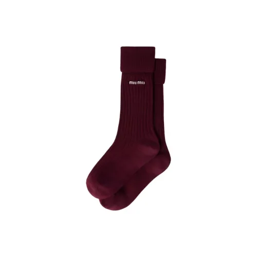 MIU MIU Mid-Calf Socks Women's Red