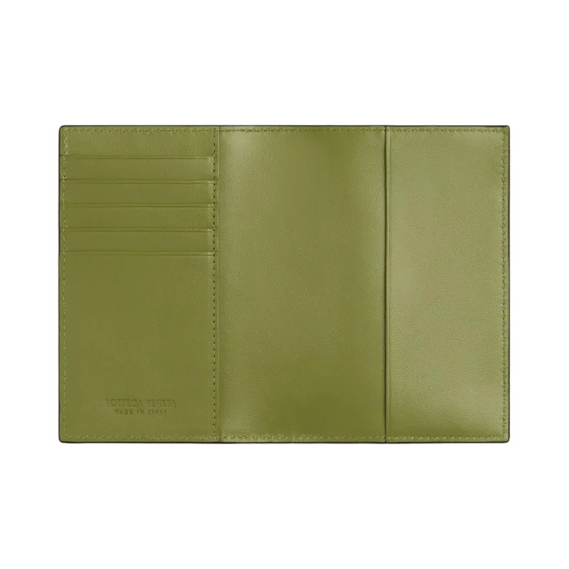 Bottega Veneta Intrecciato Cow Leather Passport Holder Women's Brown-1