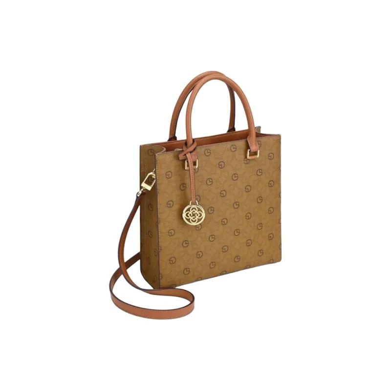 GOLDLION Polyvinyl Chloride One Shoulder Handbag Trumpets Women's Brown/Light Coffee-6