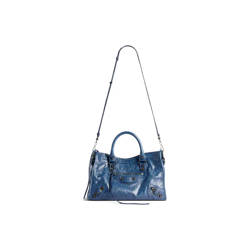 Balenciaga Le City Lambskin Shoulder Bag Crossbody Bag Handbag Small Size Women's Blue-3