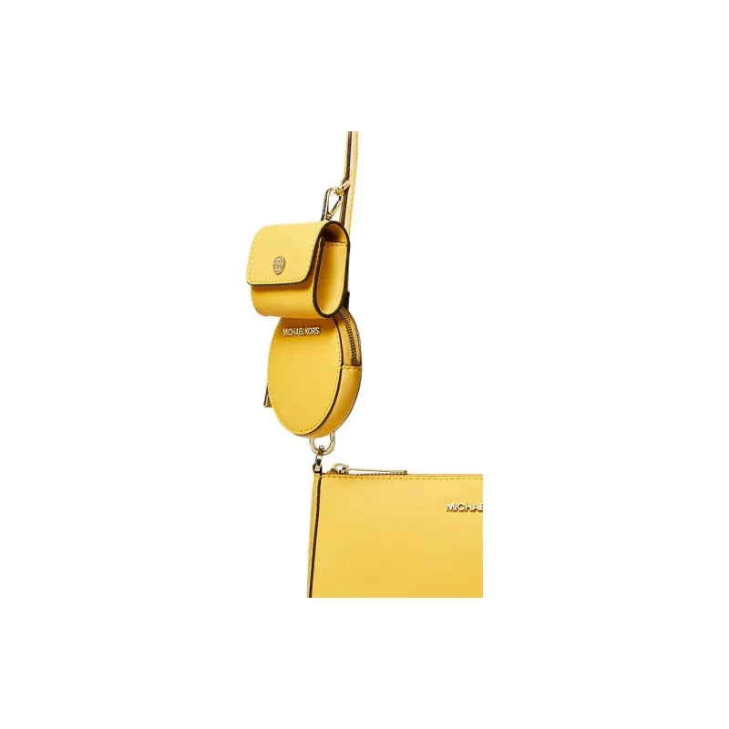 MICHAEL KORS Jet SetSaffiano Leather Shoulder Bag, Crossbody Bag Women's Black & Yellow-2