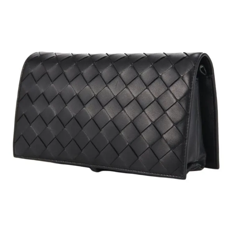 Bottega Veneta Calfskin Shoulder Bag Women's Black-2