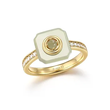 Gongzhu Rings Green Jade Women's