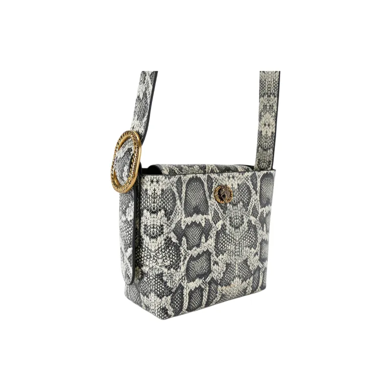 Kurt Geiger London Chelsea Leather Bucket Bag, Shoulder Bag Trumpets Women's Black & White-1