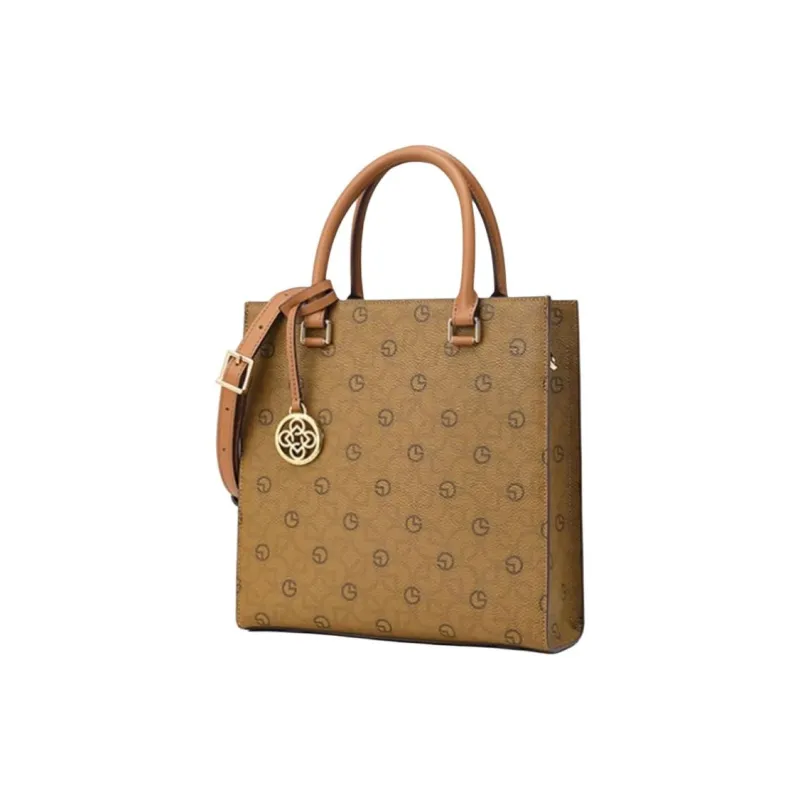 GOLDLION Polyvinyl Chloride One Shoulder Handbag Trumpets Women's Brown/Light Coffee-5