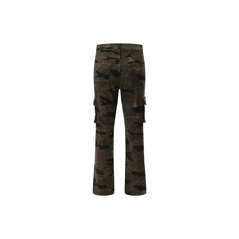 BENGEN Bootcut Cargo Pants Unisex Camouflage-6