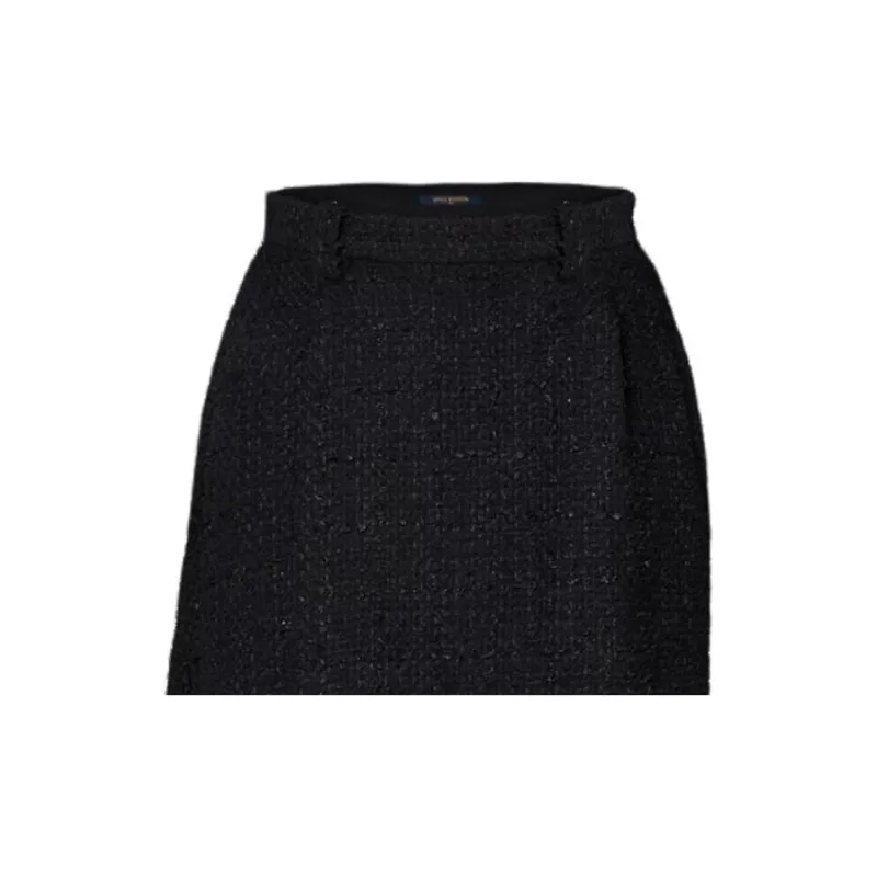 LOUIS VUITTON Asymmetrical Tweed Skirt-3