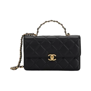 CHANEL Classic Flap CF Smooth Cow Leather Square Bag With Flap Shoulder Bag Crossbody Bag Mini Women's Black
