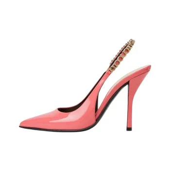 GUCCI Signoria Slim Heel High Heels 10.5cm Women's Pink