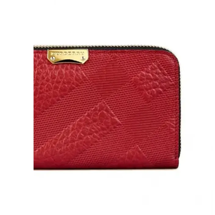 Burberry Leather Wallet Women's Red-2